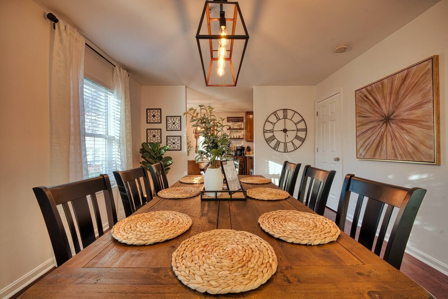Dining room view from window.