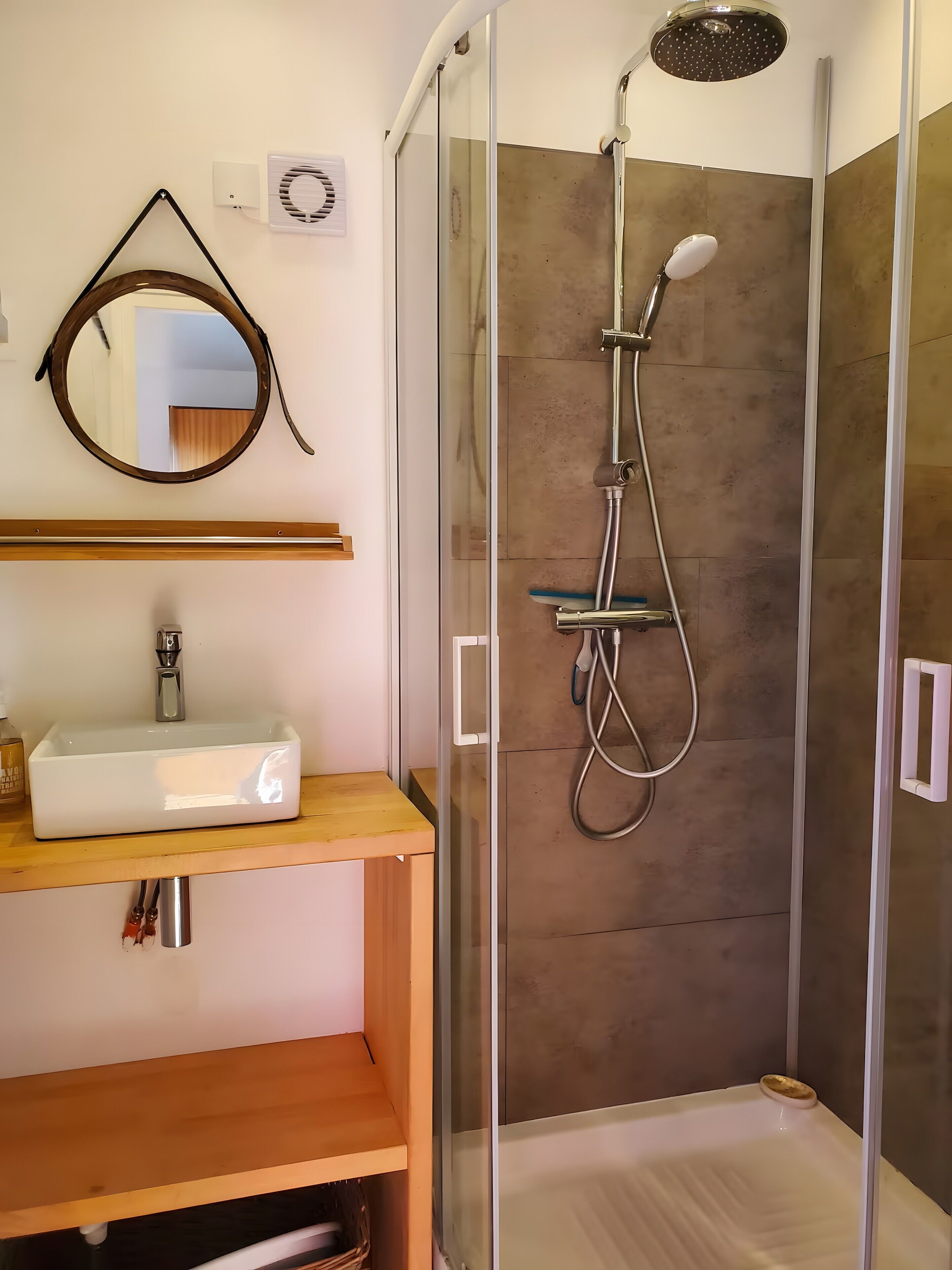 Shower, hair dryer