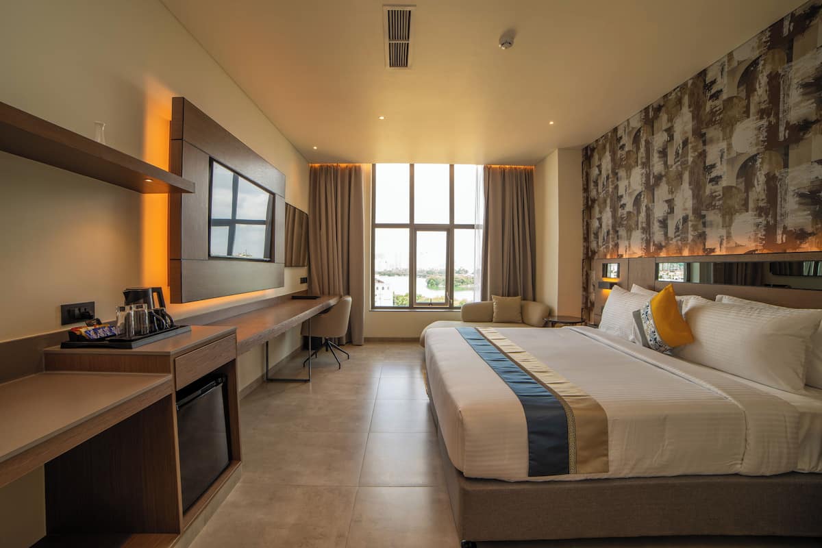 In-room safe, desk, blackout curtains, soundproofing