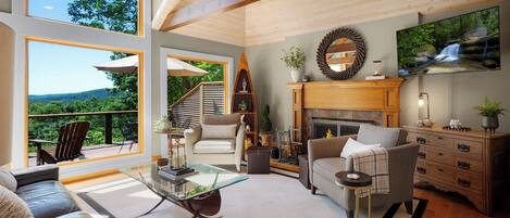 Smart TV, fireplace