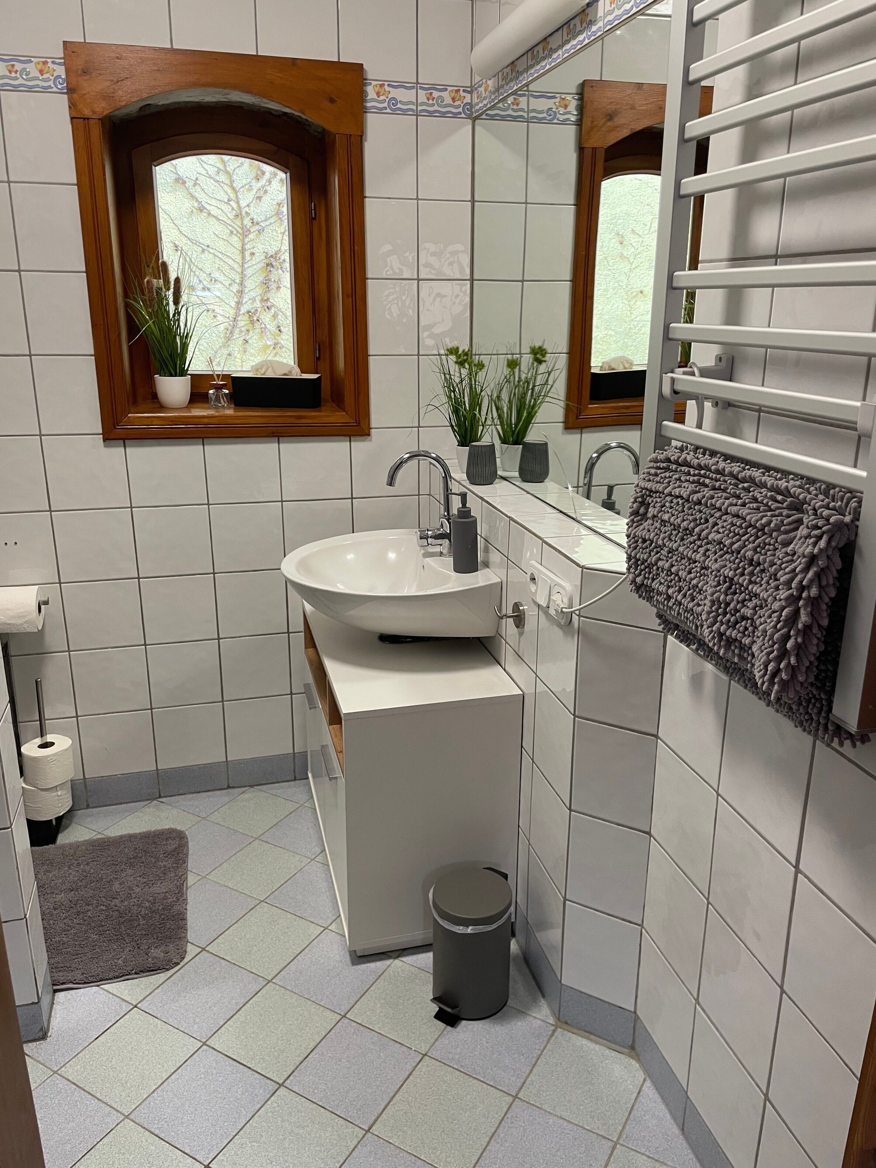 Dusche, Haartrockner, Handtücher