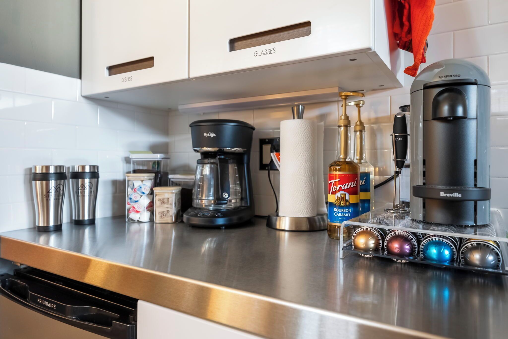 Your fully-equipped kitchen features a Nespresso machine, drip coffee maker, and premium accessories—everything you need to start mornings at your own pace.