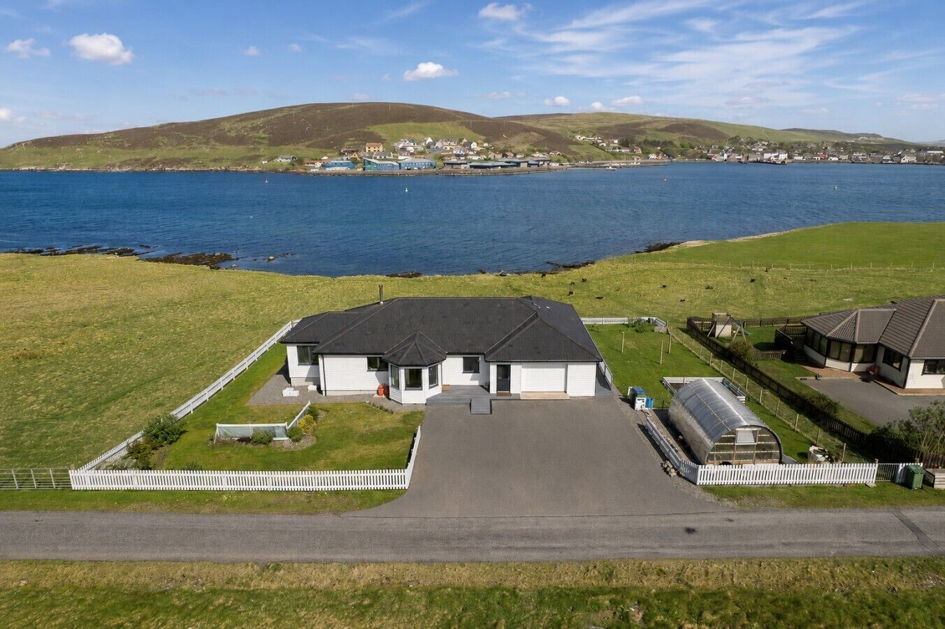 Exterior view of the property with stunning coastal views