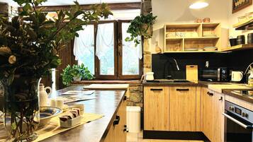 Kühlschrank, Mikrowelle, Ofen, Herdplatte