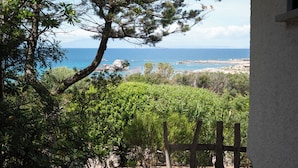 A stone pathway leading to a covered outdoor area with a view of the sea and surrounding greenery. - Domus Gallesi by Wonderful Italy (Portobello)
