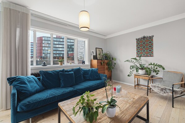 Living area - TOWNHOUSE IN REYKJAVIK CENTRE WITH PRIVATE PARKING (Reykjavík)