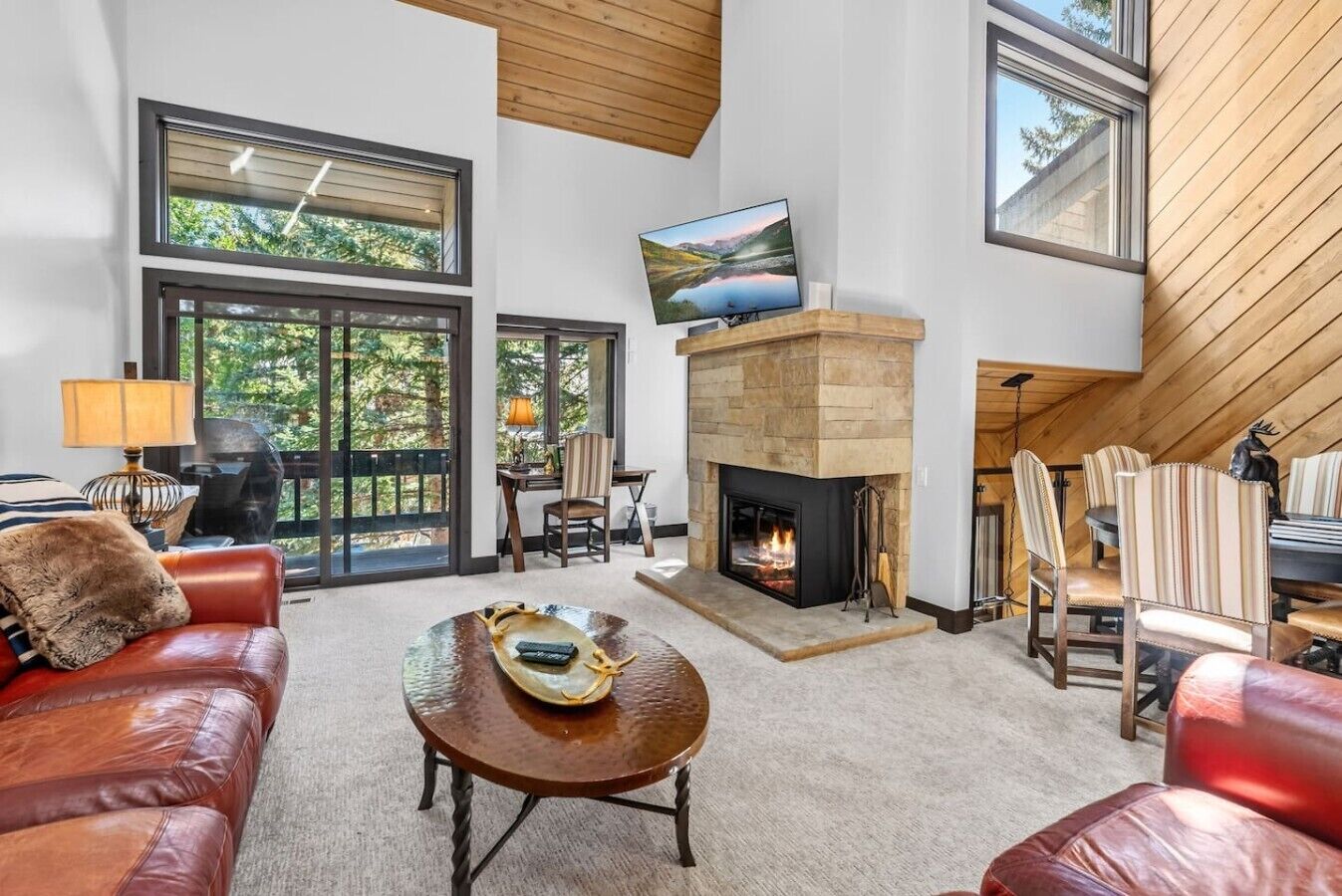 TV, fireplace, stereo