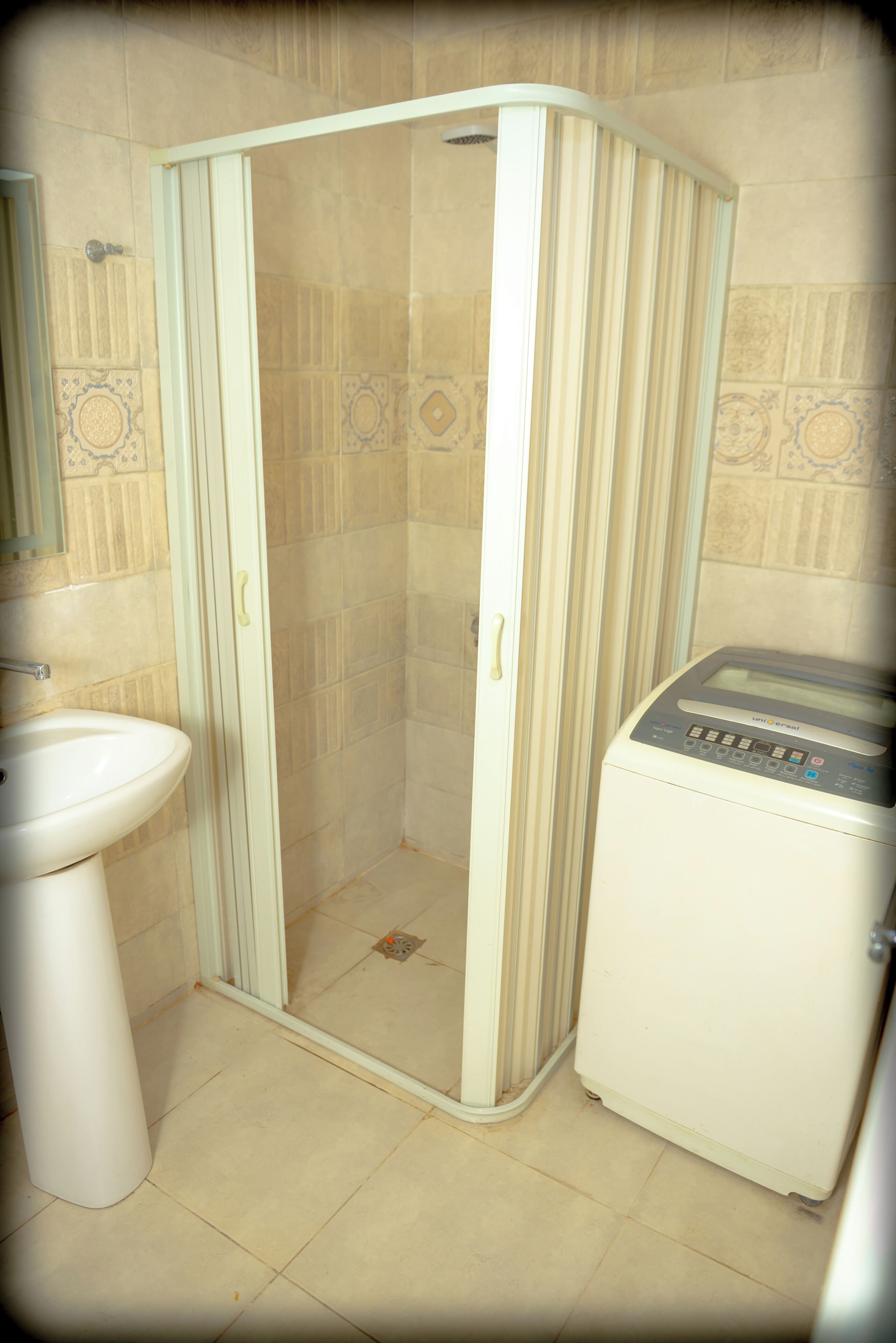 Bidet, towels, soap, toilet paper