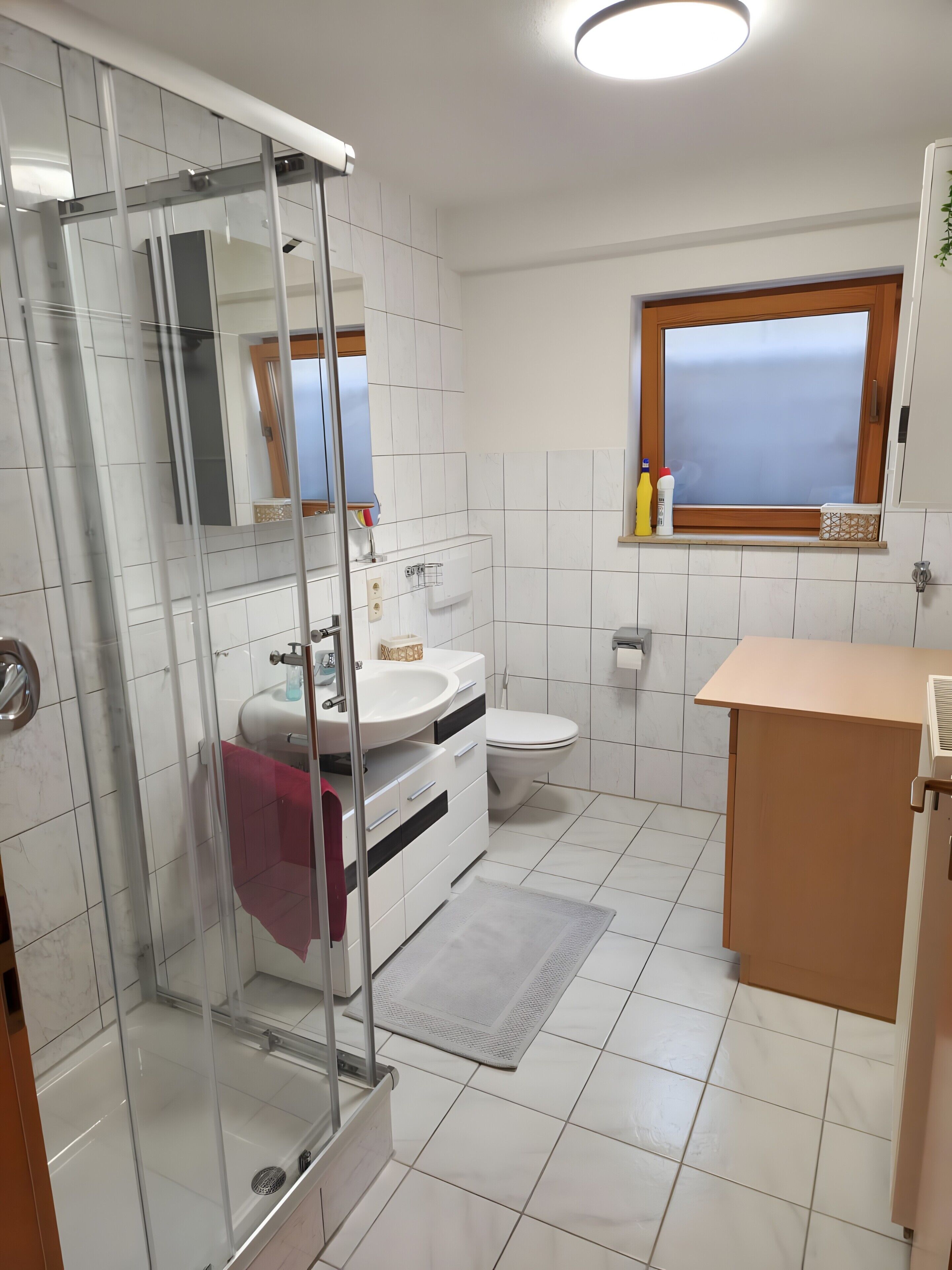 Dusche, Haartrockner, Handtücher