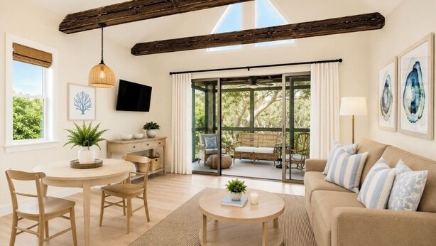 Living area - The Merry Mariner of Kiawah -100 ft to beach/boardwalk-Owner managed-sleeps 4 (Johns Island)