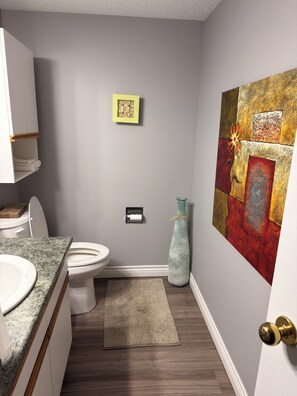 Shower, towels, soap, toilet paper - Dr Pizzle Guest House|| Home Away from Home (Saskatoon)