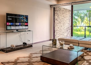 Deluxe-Apartment, Strandblick | Wohnbereich