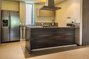 Deluxe-Apartment, Strandblick | Eigene Küche