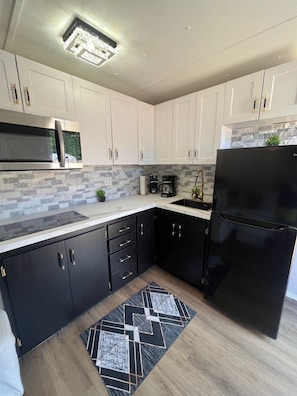 Private kitchen - Surrounded by nature, immersed in comfort in this chic modern tiny home! (Sicamous)