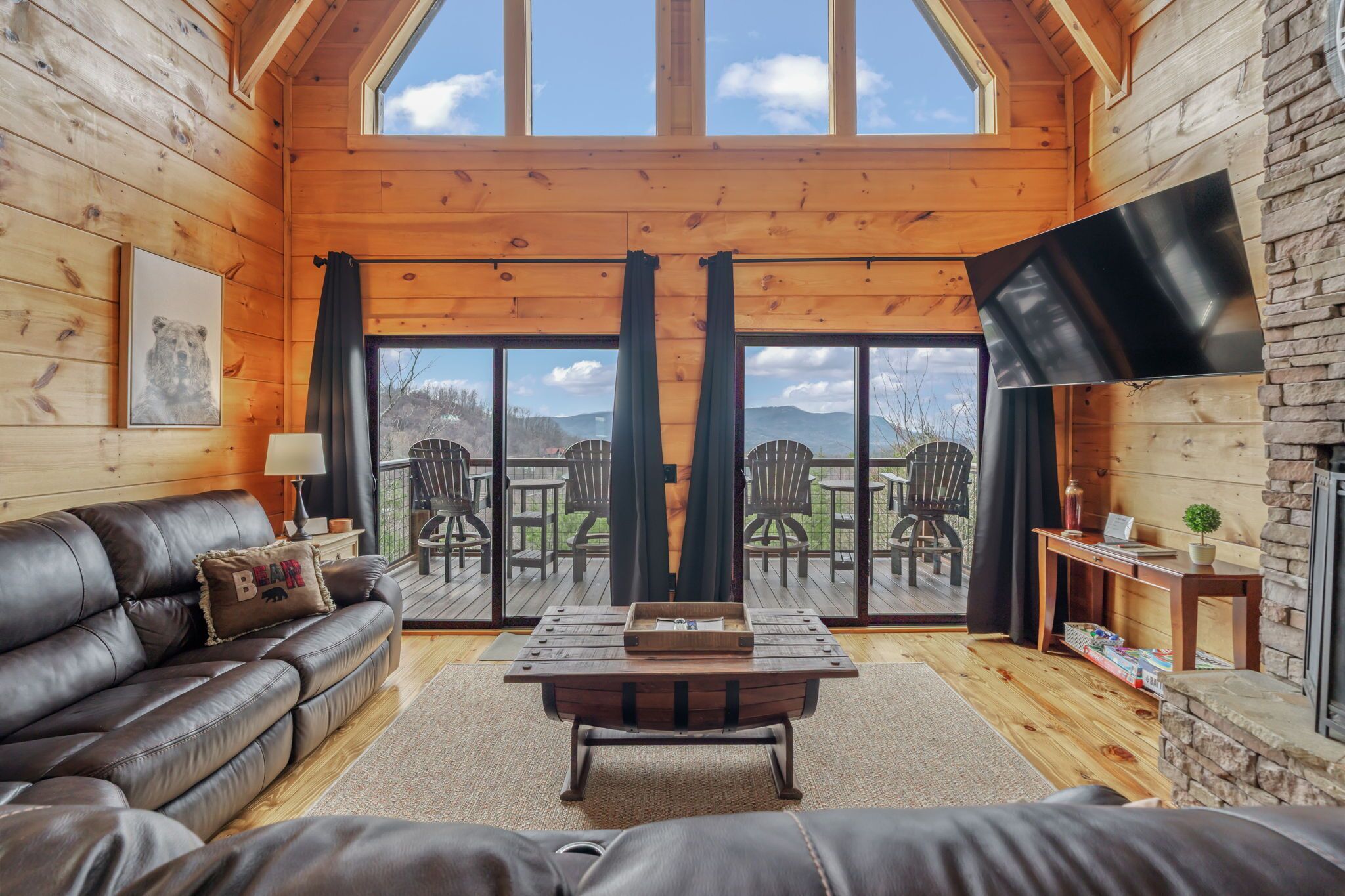 小屋, 多張床, 山景 (50 Mile View Lodge) | 客廳