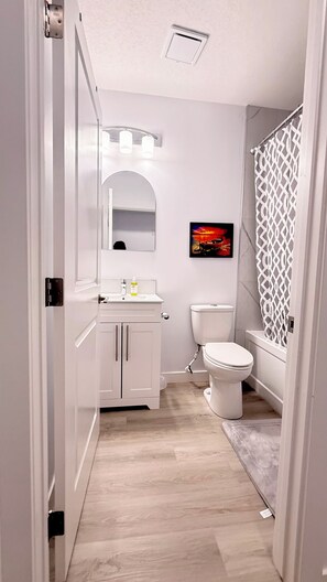 Hair dryer, towels, soap, toilet paper - Stylish Private Suite | Free Parking + Wi-Fi (Calgary)