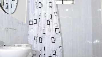 Family Apartment, Patio, Mountain View | Bathroom | Shower, rainfall showerhead, towels