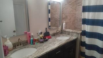 Shower, soap, toilet paper