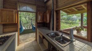 Love Nest Seaside Honeymoon Suite, Decks, Kitchen | Private kitchen | Coffee/tea maker, electric kettle