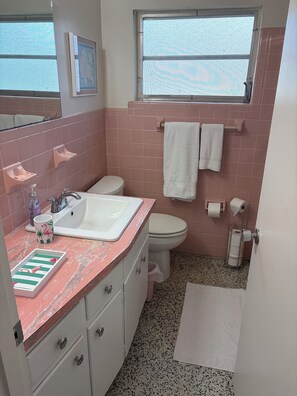 Haartrockner, Handtücher, Seife, Toilettenpapier