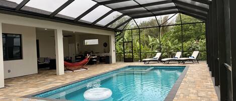 Outdoor pool, a heated pool