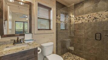 Towels, soap, shampoo, toilet paper