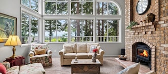 Whidbey Retreat • Water Views + Indoor Hot Tub + Fire Pit | Cedar & Sound