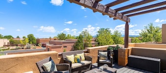 Santa Fe 119 | Kiva Fireplace | Office | Vaulted Ceilings