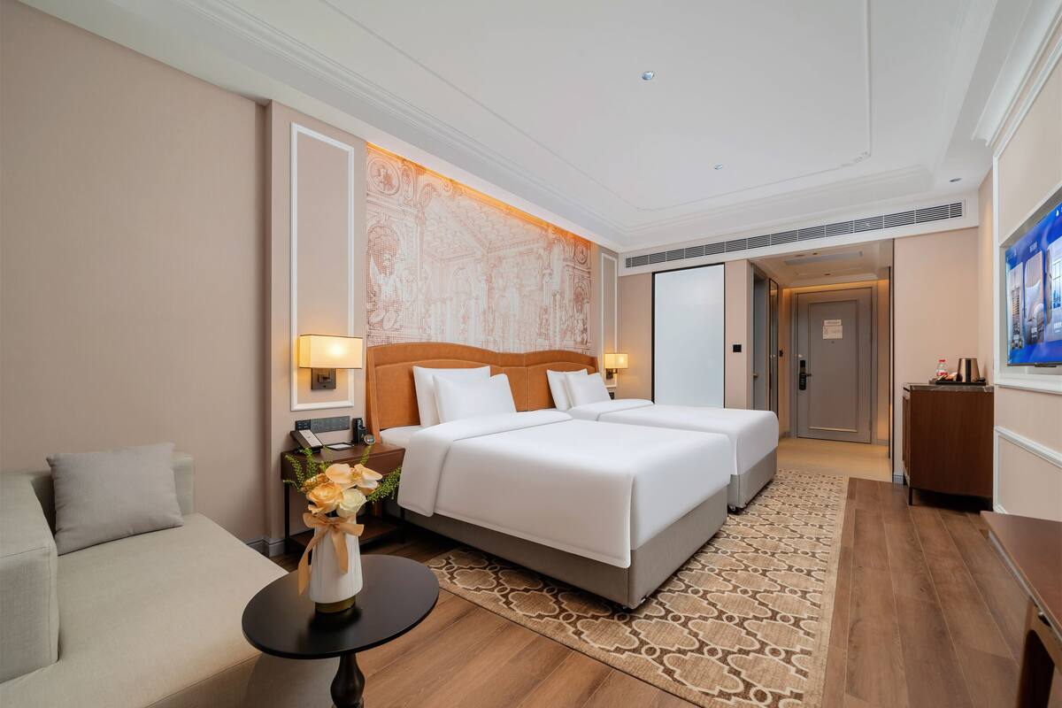 Chambre Luxe avec lits jumeaux, vue ville | Rideaux occultants, chambres insonorisées, Wi-Fi gratuit