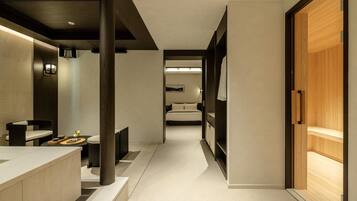 Premium bedding, blackout curtains, soundproofing, free WiFi