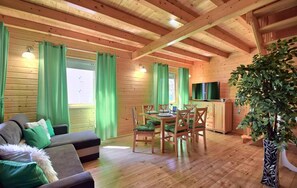 TV, fireplace - Awesome home in Rusinowo with sauna (Rusinowo)