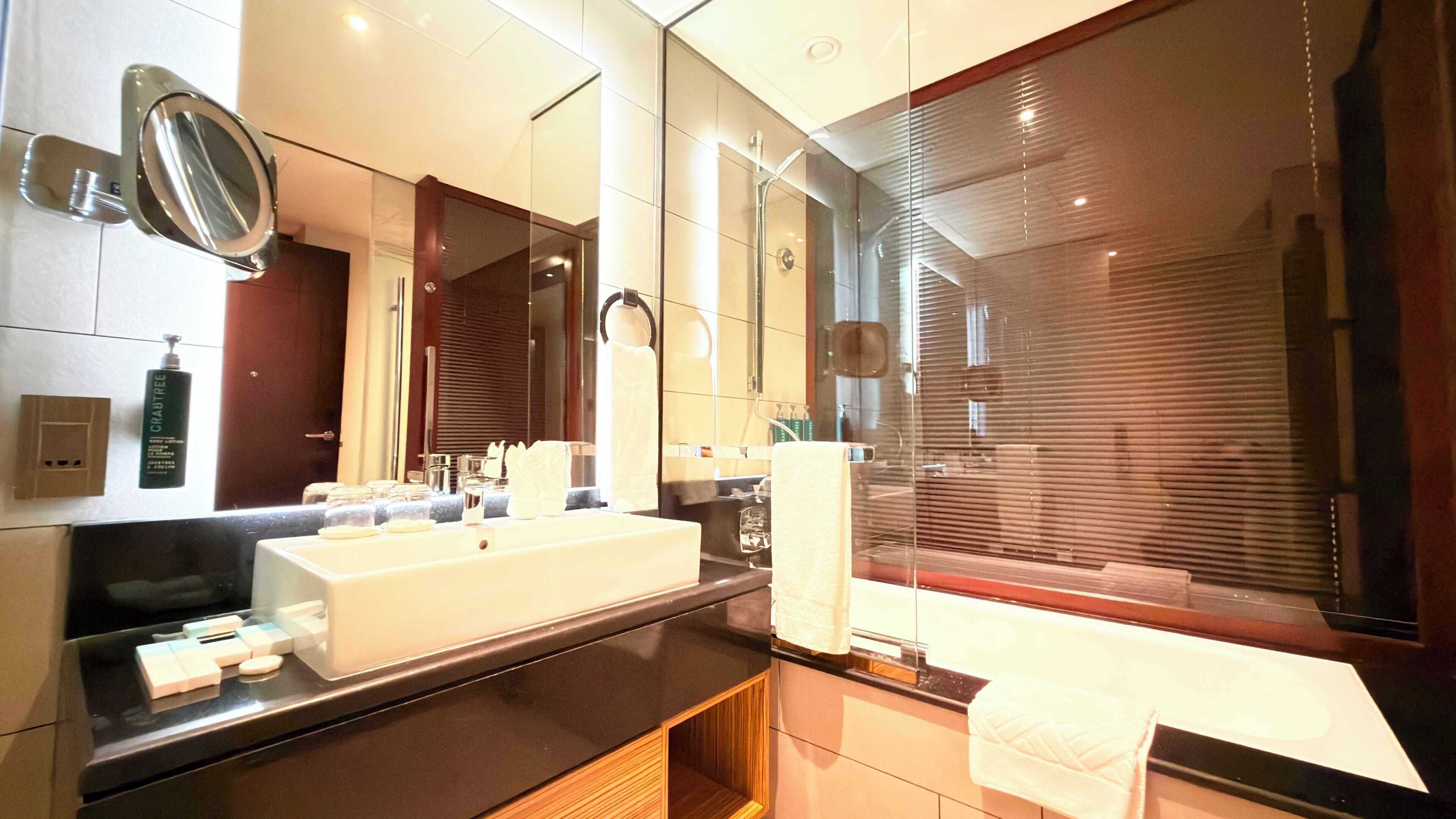 Chambre Deluxe avec lits jumeaux | Salle de bain | Bidet, serviettes fournies, shampoing, papier toilette