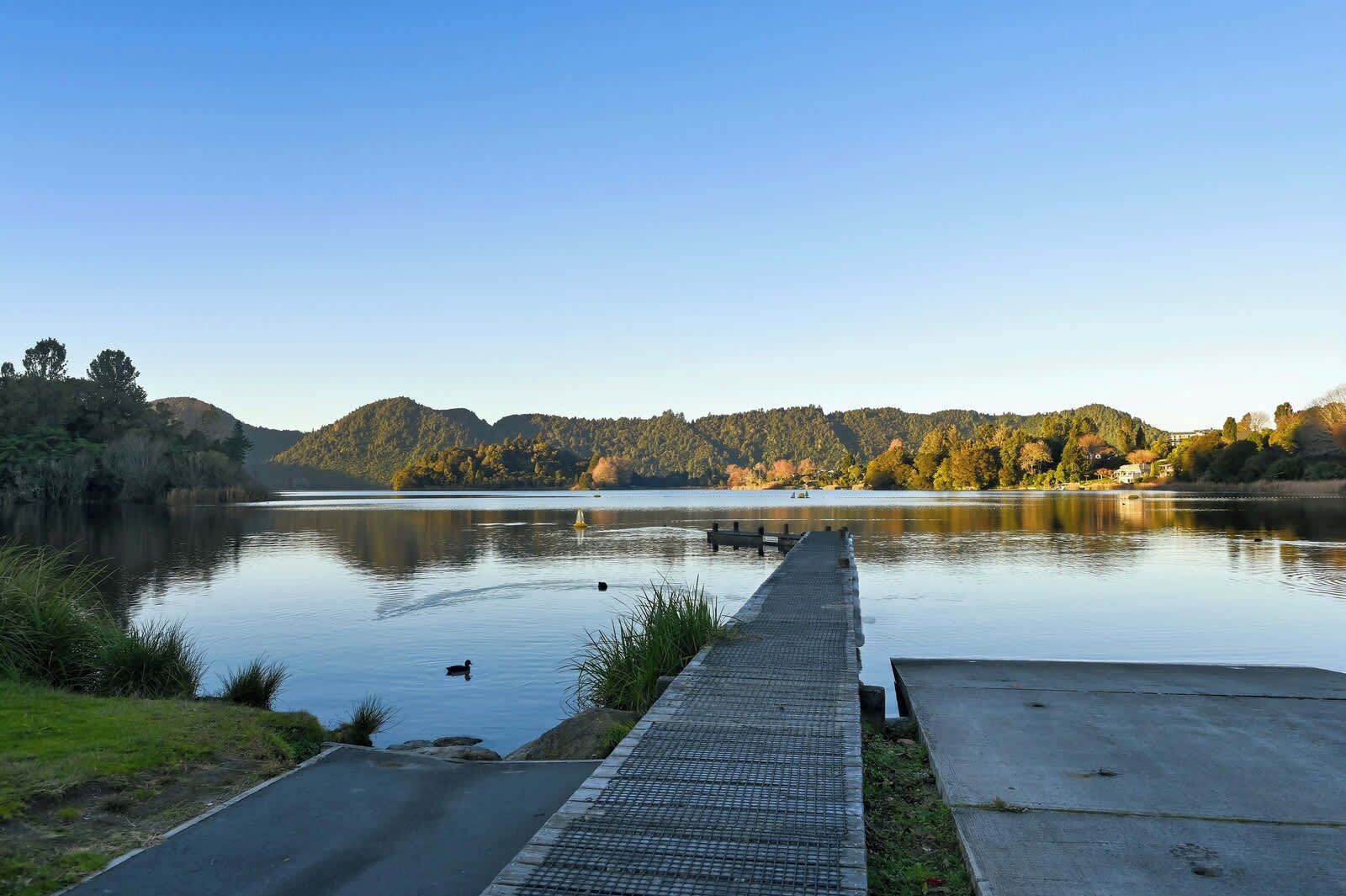 Lake Ōkareka and the jetty