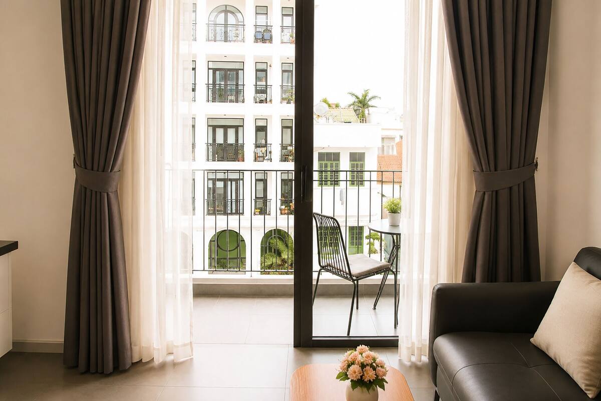 Deluxe-Apartment, 2 Schlafzimmer, Stadtblick | Blick vom Balkon