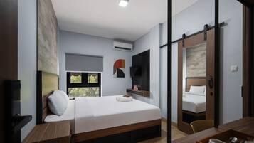 Quarto superior | Wi-Fi de cortesia, roupa de cama