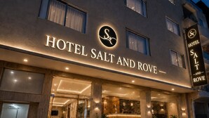 A hotel entrance with a sign reading 'HOTEL SALT AND ROVE'. - Hotel Salt and Rove Near Delhi Airport (New Delhi)