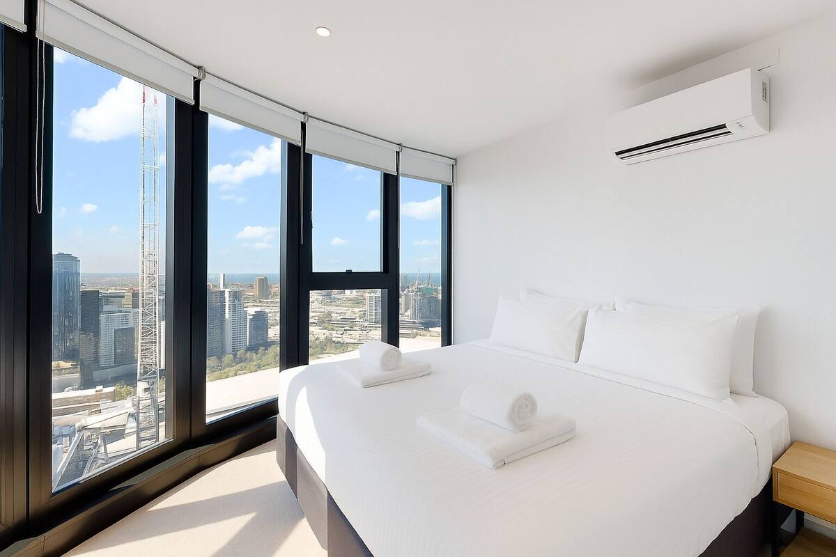 Blackout curtains, soundproofing, free WiFi, bed sheets