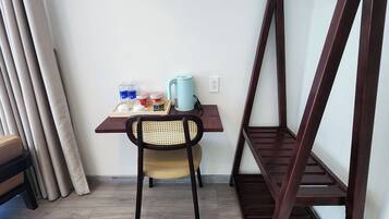 Desk, blackout curtains, iron/ironing board, free WiFi