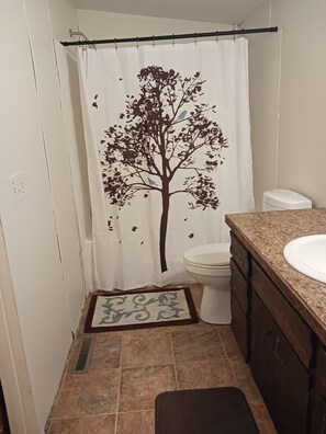Bathroom - At the base of Baldy Mountain, this low-key home is cozy and peaceful. (Cornell)