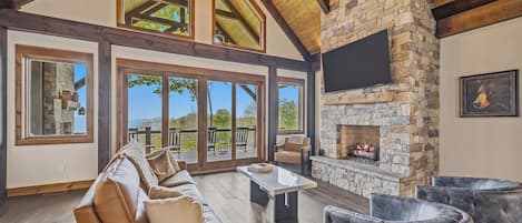 Smart TV, fireplace, video games