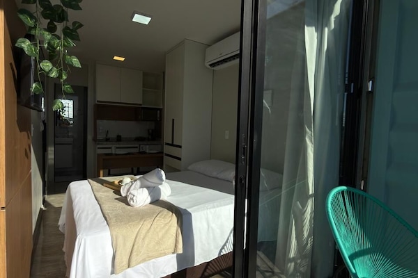 Suite estudio Confort, vistas a la ciudad | Zona de estar