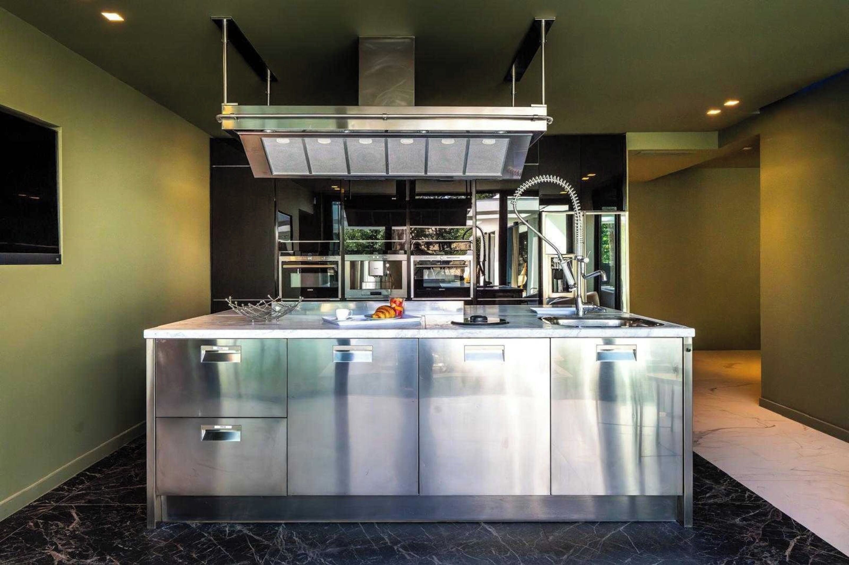 Villa | Private kitchen | Fridge, microwave, oven, stovetop