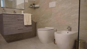 Shower, hair dryer, bidet, soap