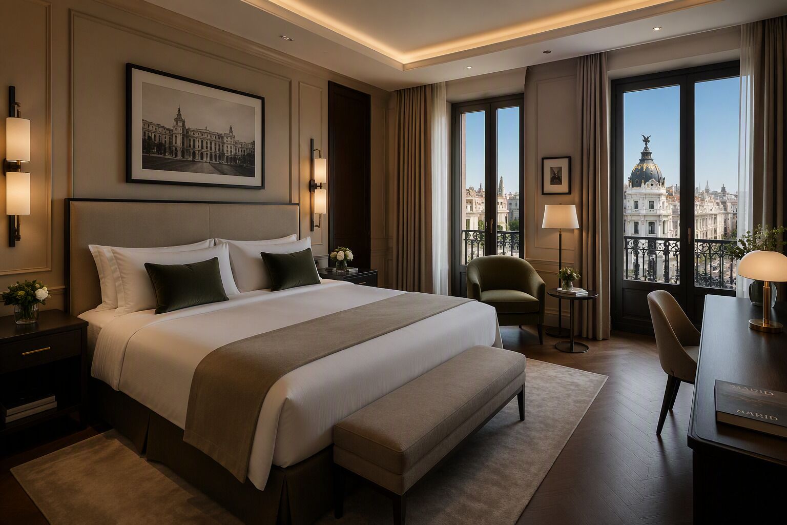 Chambre Double, 2 grands lits, vue ville | Wi-Fi gratuit