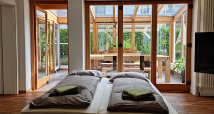 Private Spa, Sauna, and Hot Tub at the Seeshaupt Wellness Apartment