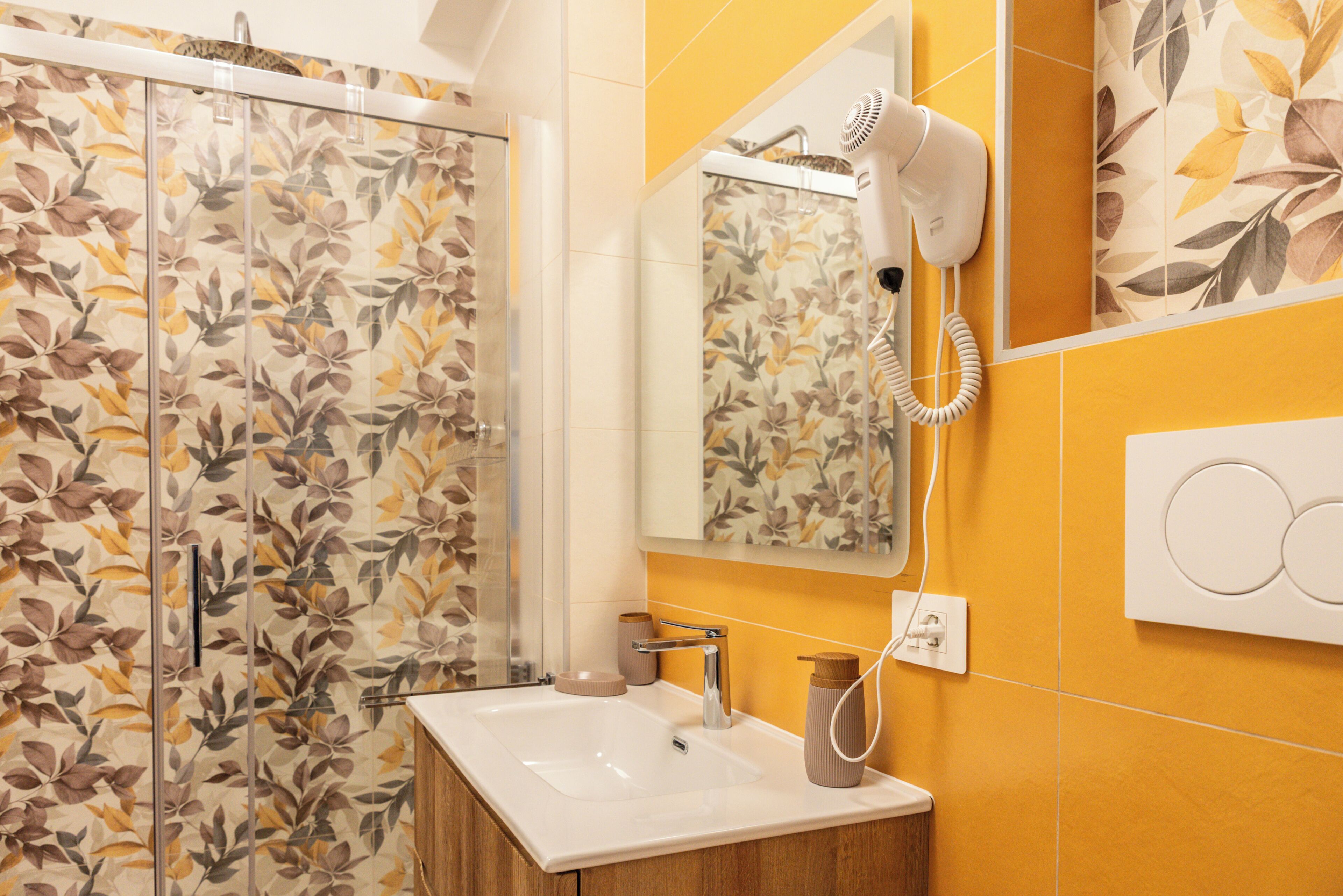 Apartment, 1 Double Bed | Bathroom | Shower, hair dryer, towels, soap