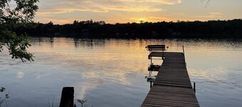 2 bedroom walkout on Rice Lake/Mississippi River with dock for your boat!