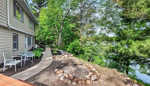 2 bedroom walkout on Rice Lake/Mississippi River with dock for your boat!