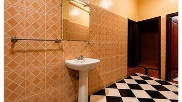 Hair dryer, soap, toilet paper