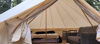 Large tent-yurt. Glamping with just the basics!